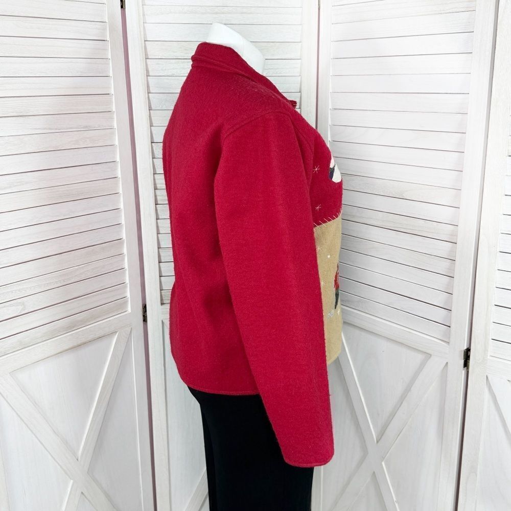 Take Two Vtg Wool Felt Patchwork Winter Christmas… - image 3